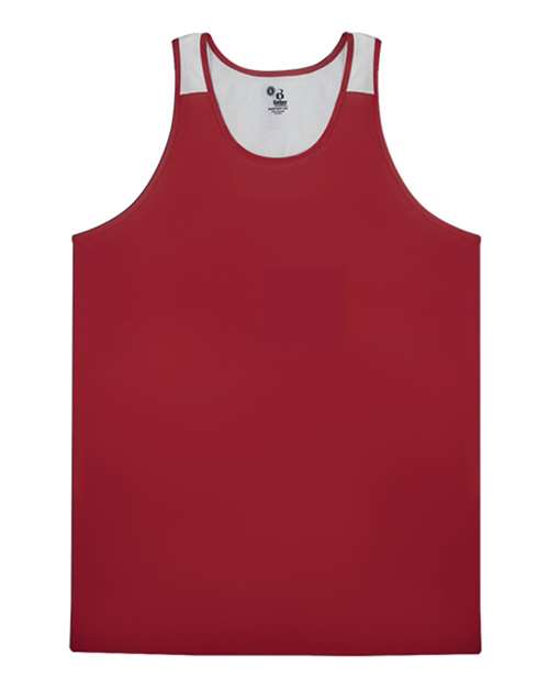 Alleson Athletic Youth Ventback Singlet - Red/ White