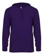 Badger Unisex B-Core Hooded Long Sleeve T-Shirt (Part 1 of 2) - Purple