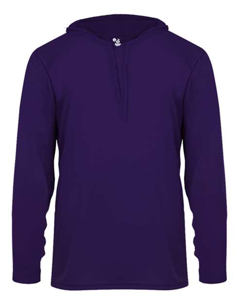 Badger Unisex B-Core Hooded Long Sleeve T-Shirt (Part 1 of 2) - Purple