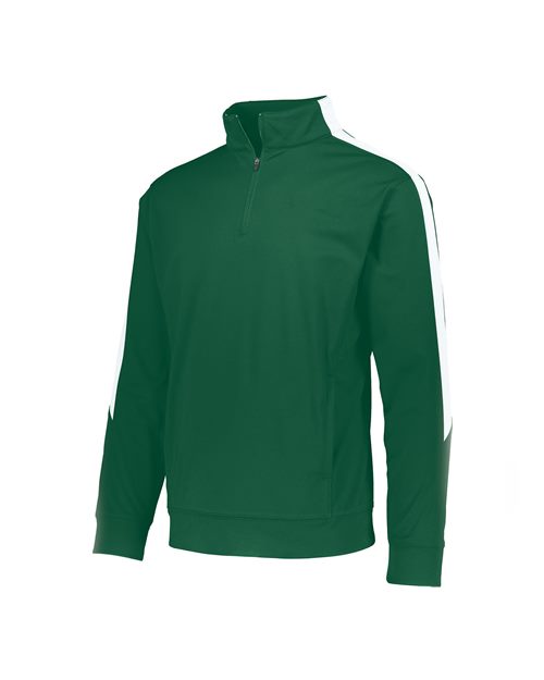 Augusta Sportswear Men's Medalitst 2.0 Quarter-Zip Pullover - Dark Green/ White