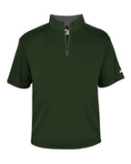 Badger Men's B-Core Short Sleeve Quarter-Zip (Part 1 of 2) - Forest/ Graphite