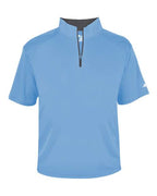 Badger Men's B-Core Short Sleeve Quarter-Zip (Part 1 of 2) - Columbia Blue/ Graphite