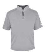 Badger Men's B-Core Short Sleeve Quarter-Zip (Part 1 of 2) - Silver/ Graphite