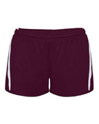 Alleson Athletic Women's Stride Shorts - Maroon/ White