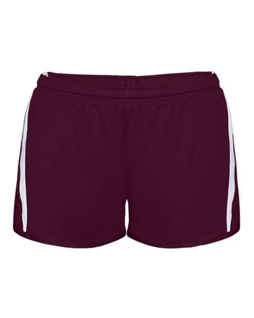 Alleson Athletic Women's Stride Shorts - Maroon/ White