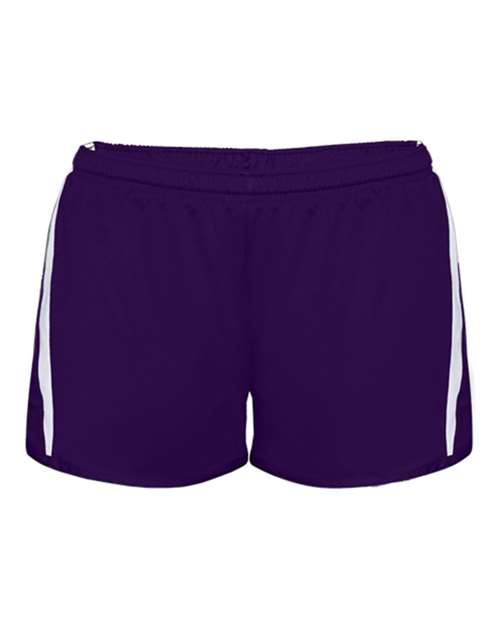 Alleson Athletic Women's Stride Shorts - Purple/ White