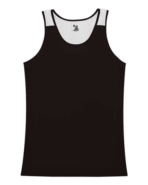 Alleson Athletic Women's Ventback Singlet - Black/ White