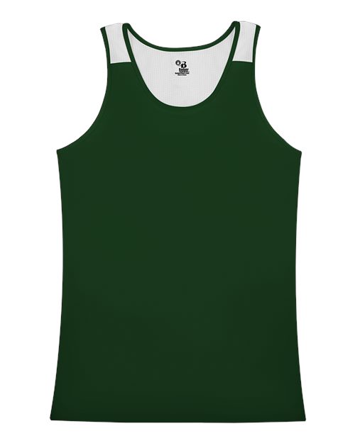 Alleson Athletic Women's Ventback Singlet - Forest/ White