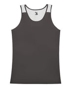Alleson Athletic Women's Ventback Singlet - Graphite/ White