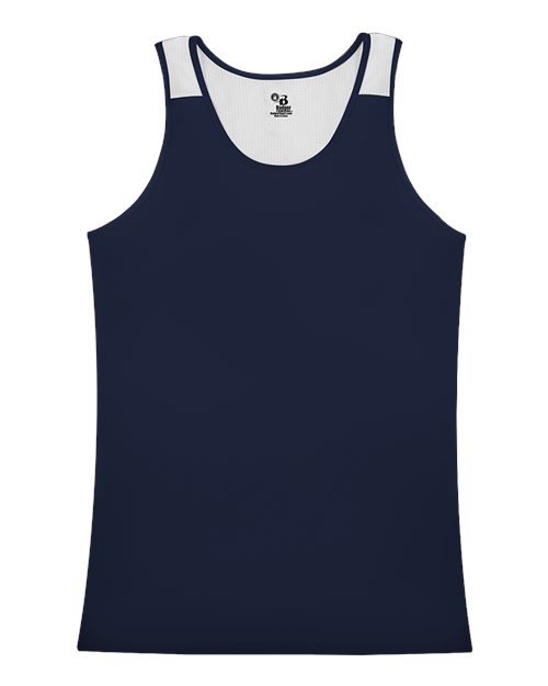 Alleson Athletic Women's Ventback Singlet - Navy/ White