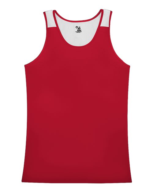 Alleson Athletic Women's Ventback Singlet - Red/ White