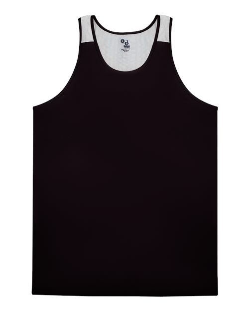 Alleson Athletic Men's Ventback Singlet Tank Top - Black/ White