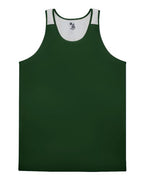 Alleson Athletic Men's Ventback Singlet Tank Top - Forest/ White