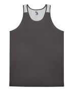 Alleson Athletic Men's Ventback Singlet Tank Top - Graphite/ White