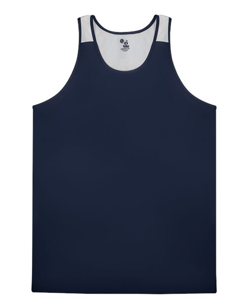 Alleson Athletic Men's Ventback Singlet Tank Top - Navy/ White