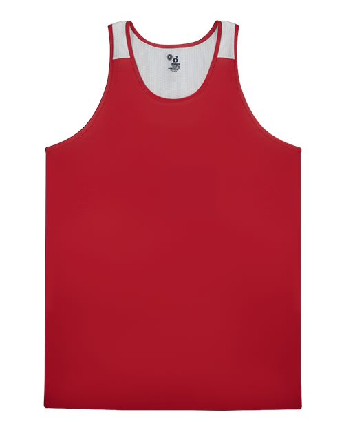 Alleson Athletic Men's Ventback Singlet Tank Top - Red/ White