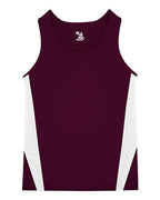 Alleson Athletic Men's Stride Singlet - Maroon/ White