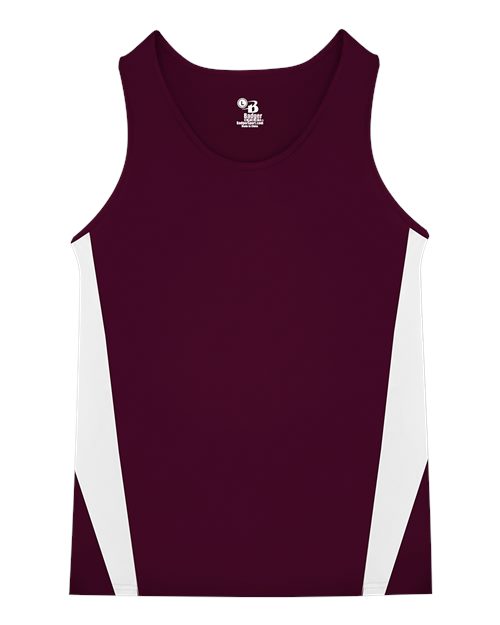 Alleson Athletic Men's Stride Singlet - Maroon/ White