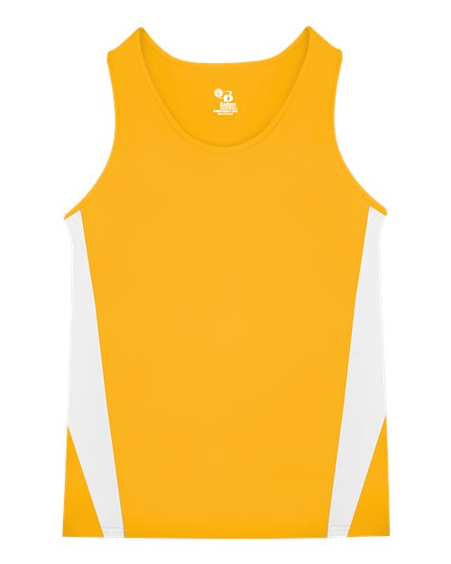 Alleson Athletic Men's Stride Singlet - Gold/ White
