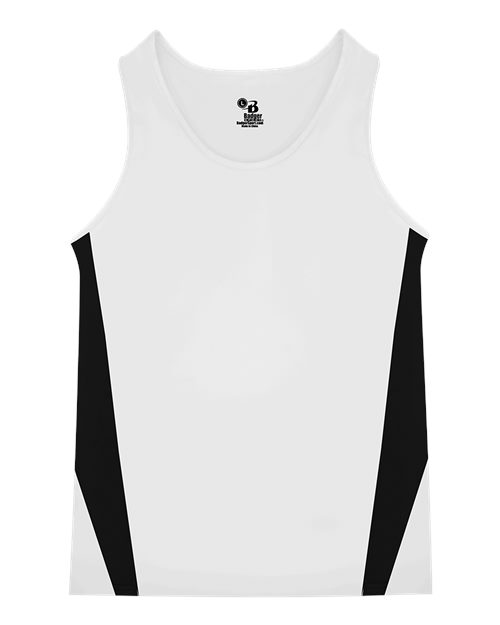 Alleson Athletic Men's Stride Singlet - White/ Black