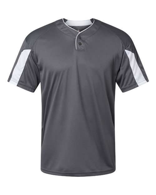 Alleson Athletic Men's Striker Placket (Part 1 of 2) - Graphite/ White