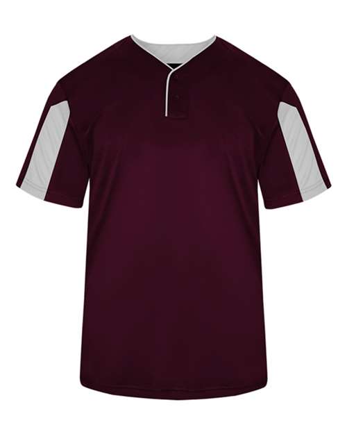 Alleson Athletic Men's Striker Placket (Part 1 of 2) - Maroon/ White