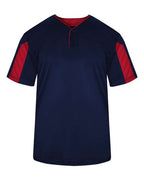 Alleson Athletic Men's Striker Placket (Part 1 of 2) - Navy/ Red