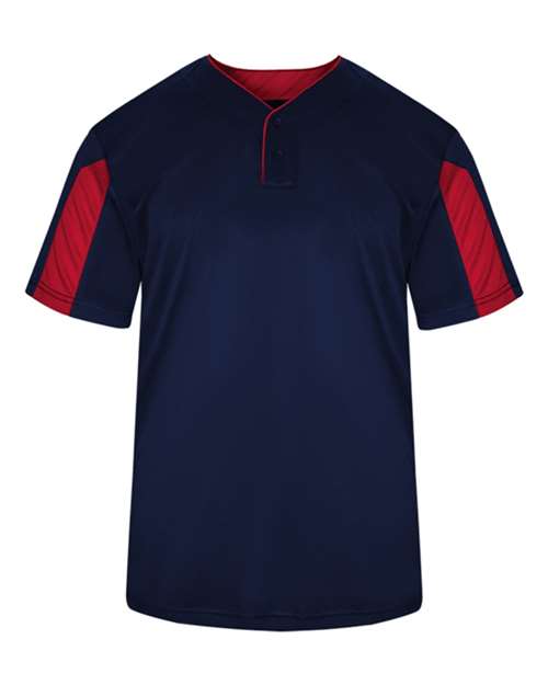 Alleson Athletic Men's Striker Placket (Part 1 of 2) - Navy/ Red