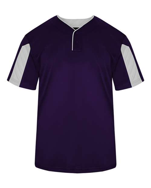 Alleson Athletic Men's Striker Placket (Part 1 of 2) - Purple/ White