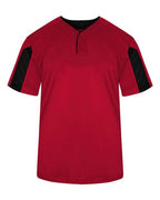 Alleson Athletic Men's Striker Placket (Part 1 of 2) - Red/ Black
