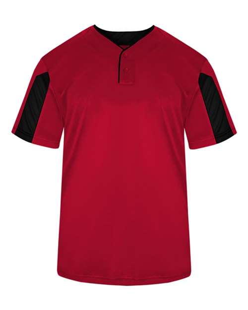 Alleson Athletic Men's Striker Placket (Part 1 of 2) - Red/ Black