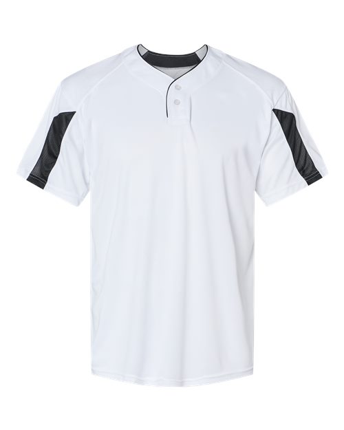 Alleson Athletic Men's Striker Placket (Part 2 of 2) - White/ Black
