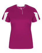 Alleson Athletic Women's Striker Placket - Hot Pink/ White