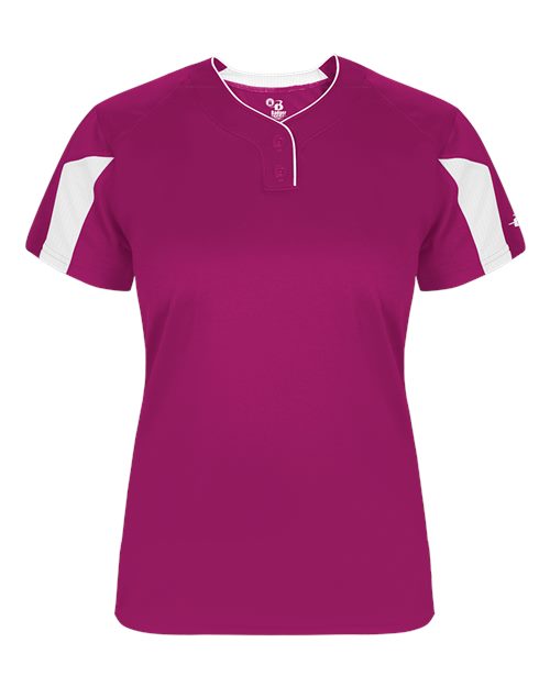 Alleson Athletic Women's Striker Placket - Hot Pink/ White