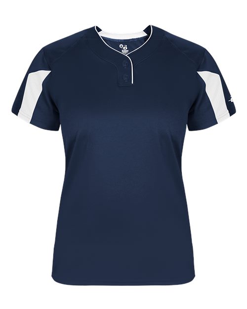 Alleson Athletic Women's Striker Placket - Navy/ White
