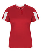 Alleson Athletic Women's Striker Placket - Red/ White