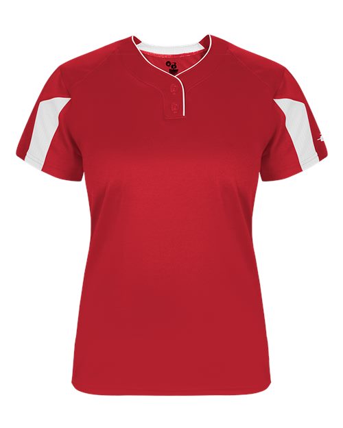 Alleson Athletic Women's Striker Placket - Red/ White
