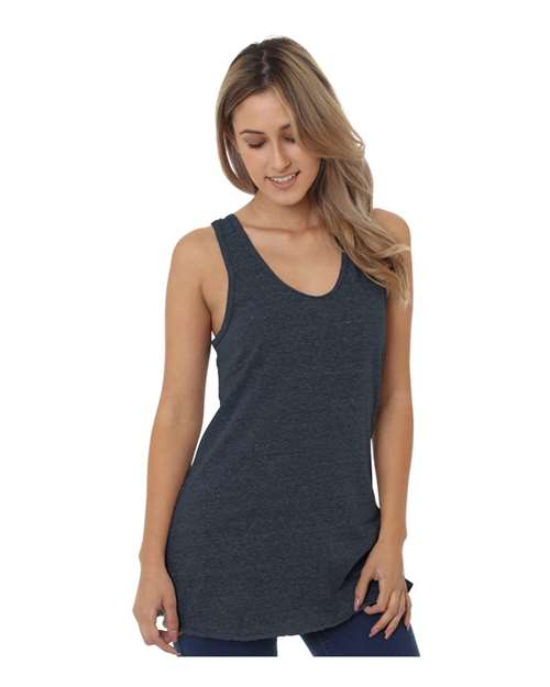 Bayside Women's USA-Made Triblend Tank Top - Tri Charcoal