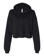 BELLA + CANVAS Women's Crop Hoodie Sweatshirt - Black