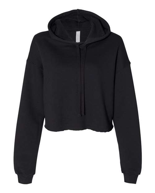 BELLA + CANVAS Women's Crop Hoodie Sweatshirt - Black