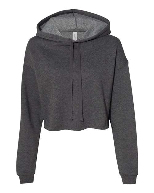 BELLA + CANVAS Women's Crop Hoodie Sweatshirt - Dark Grey Heather