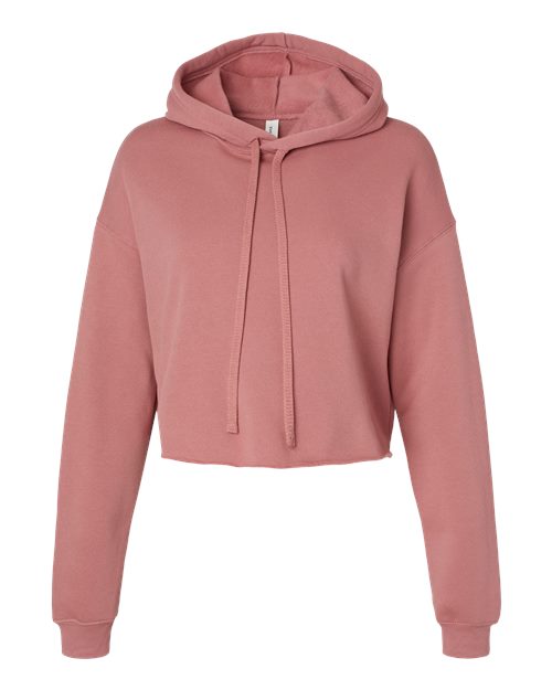 BELLA + CANVAS Women's Crop Hoodie Sweatshirt - Mauve