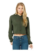 BELLA + CANVAS Women's Crop Hoodie Sweatshirt - Military Green