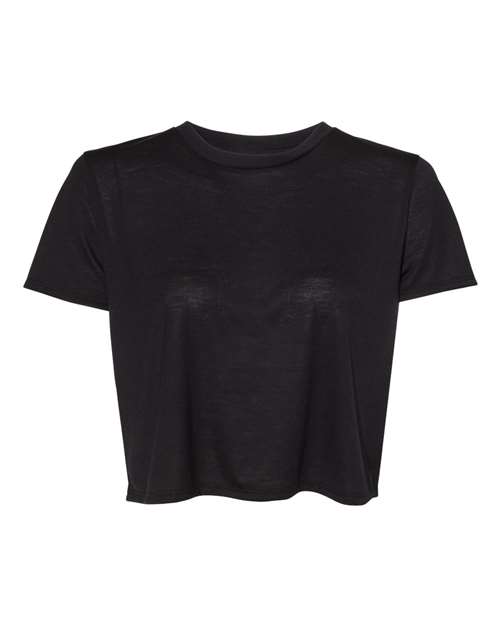 BELLA + CANVAS Women’s Flowy Crop Tee - Black