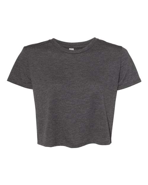 BELLA + CANVAS Women’s Flowy Crop Tee - Dark Grey Heather