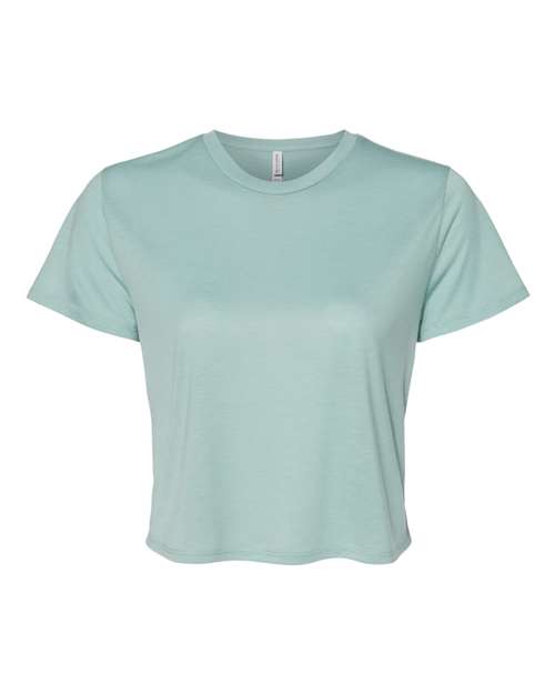 BELLA + CANVAS Women’s Flowy Crop Tee - Dusty Blue