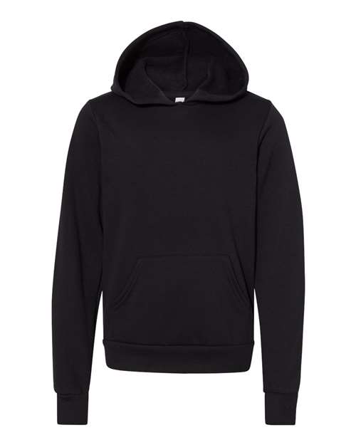 BELLA + CANVAS Youth Sponge Fleece Hoodie Sweatshirt - Black