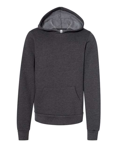 BELLA + CANVAS Youth Sponge Fleece Hoodie Sweatshirt - Dark Grey Heather