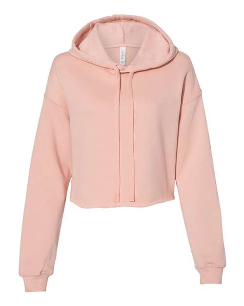 BELLA + CANVAS Women's Crop Hoodie Sweatshirt - Peach
