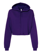 BELLA + CANVAS Women's Crop Hoodie Sweatshirt - Team Purple